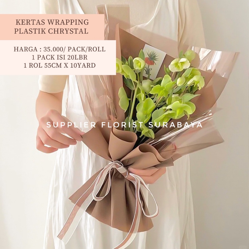 

[ECER 5 LEMBAR] KERTAS CHRYSTAL KRISTAL WRAP BUNGA WRAPPING KOREAN STYLE ALA KOREA BENING TRANSPARAN CLEAR MIKA KRISTAL KERTAS PEMBUNGKUS BUNGA SUPPLIER FLORIST SURABAYA PERLENGKAPAN BUNGA DIY BUKET BOUQUET BUNGA TANGAN HAND