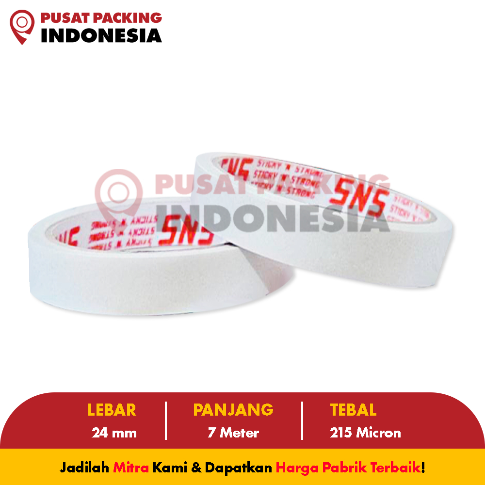 

Double Tape 24mm 1 inch SNS - PUSAT PACKING INDONESIA