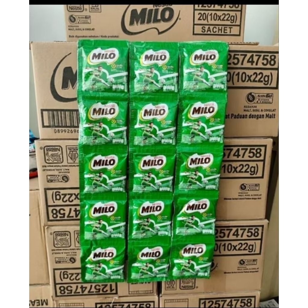 

Milo Sachet 22gr 1 dus isi 20 renteng ( instan dan cargo )