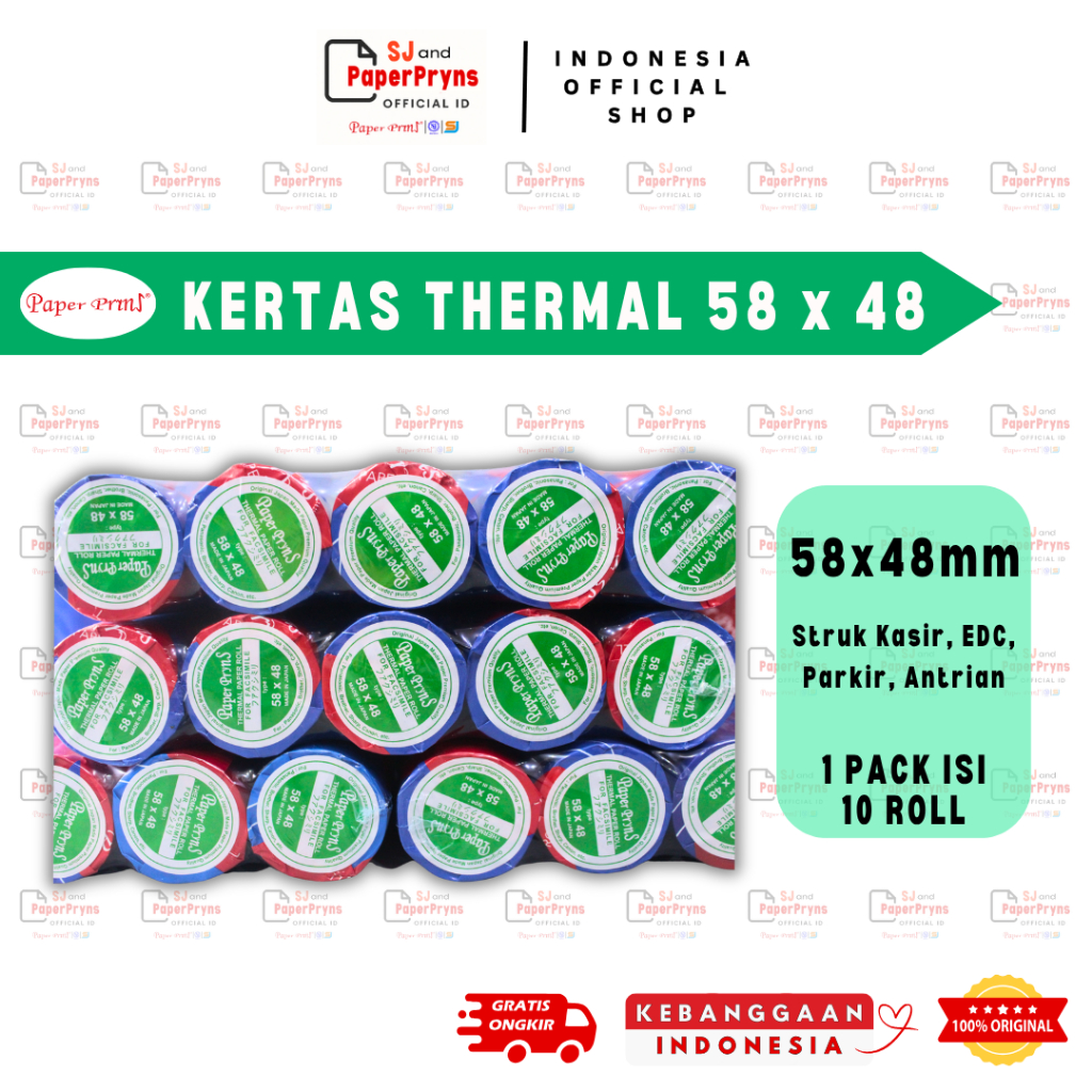 

(PACK) PAPERPRYNS Kertas Thermal Roll Struk 58 x 48mm