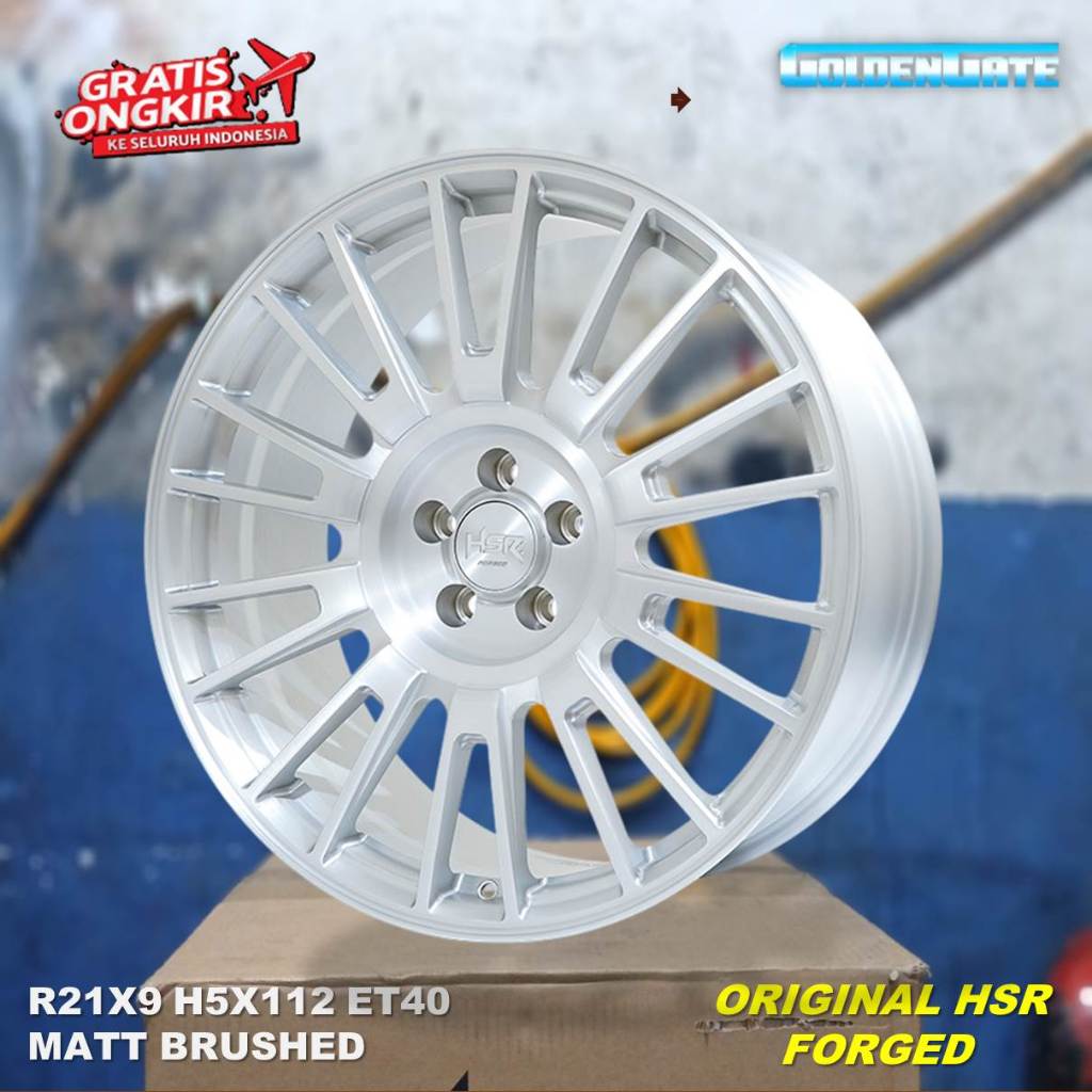 Velg mobil ring 21 pcd 5x112 lebar 9 HSR RFG GLM untuk mobil mercedes benz, bmw m5 dll