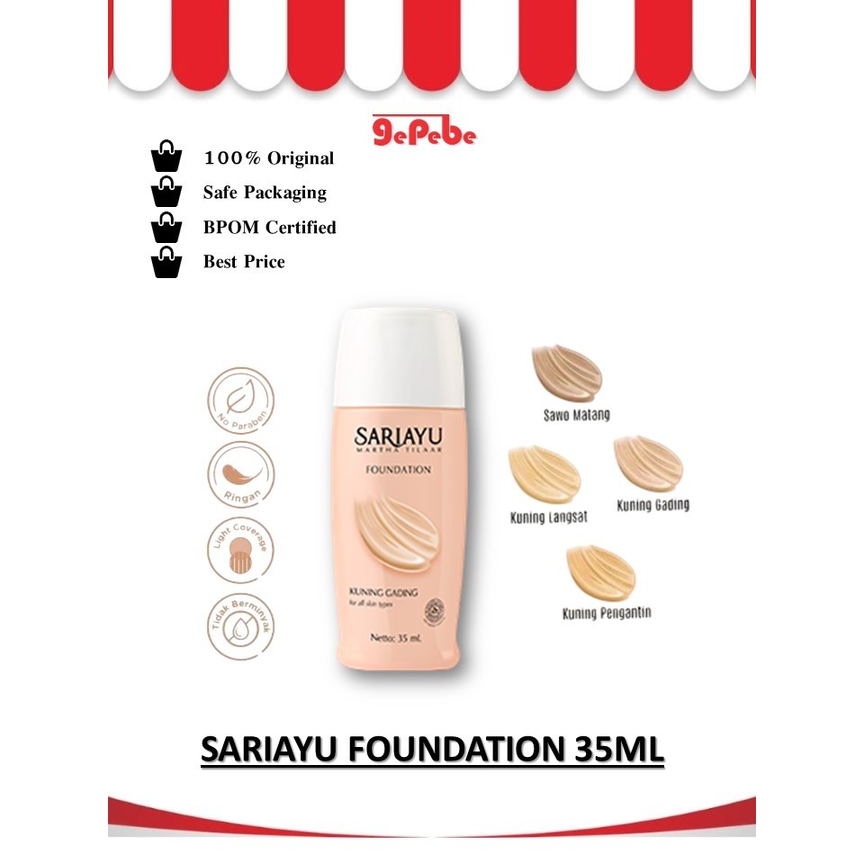 Sariayu Foundation 35ml | KUNING LANGSAT | KUNING PENGANTIN | KUNING GADING | SAWO MATANG