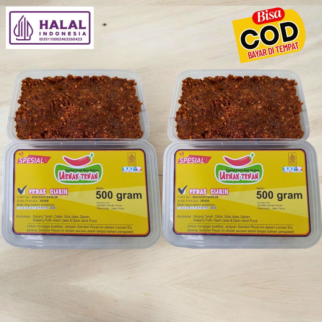 

Bundling Sambel Pecel Uenak Tenan 2 x 500g Pedas Gurih Asli