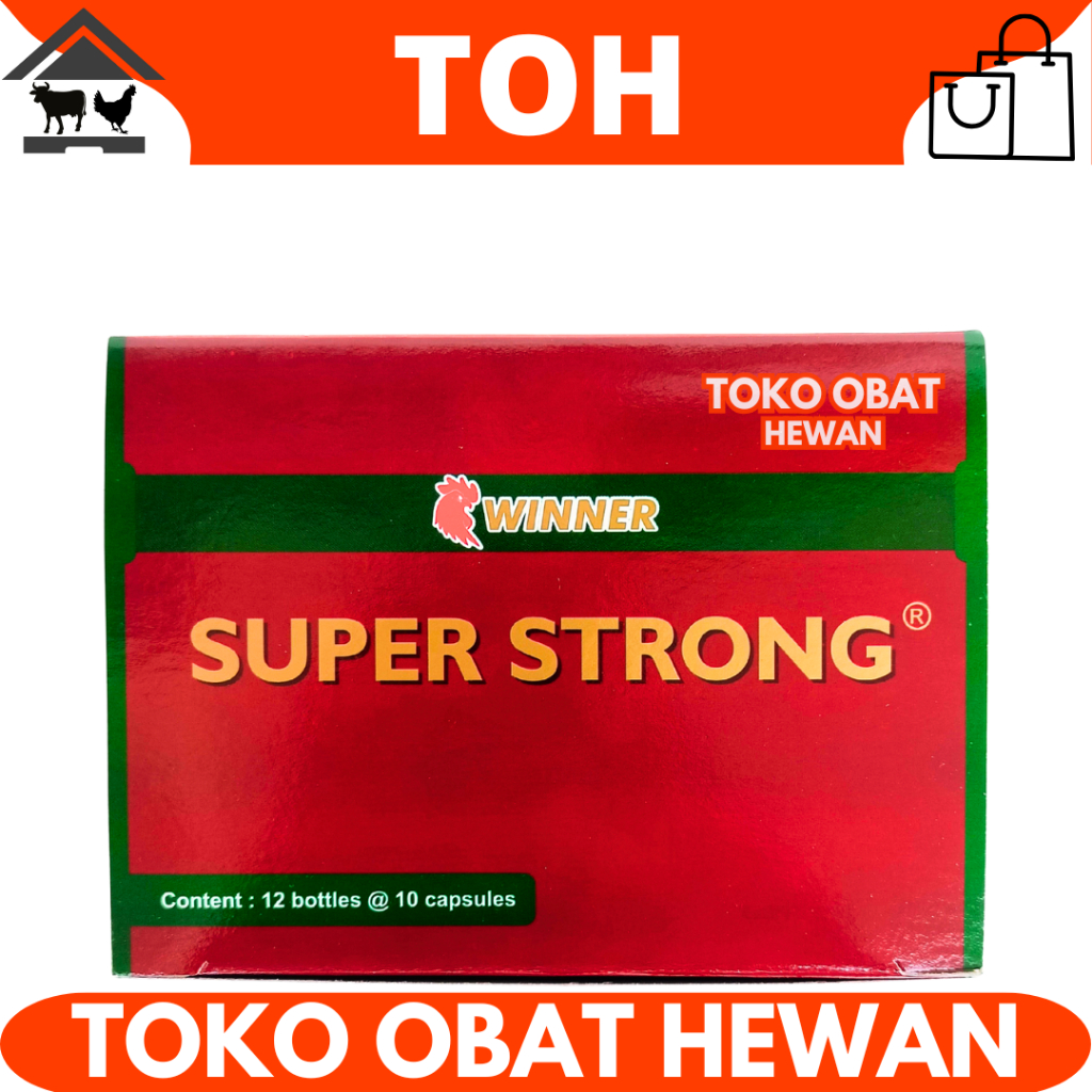 SUPER STRONG AYAM 1 BOX (12BOTOL@10kapsul) - Suplemen Vitamin Multivitamin Ayam Aduan Penambah Stami