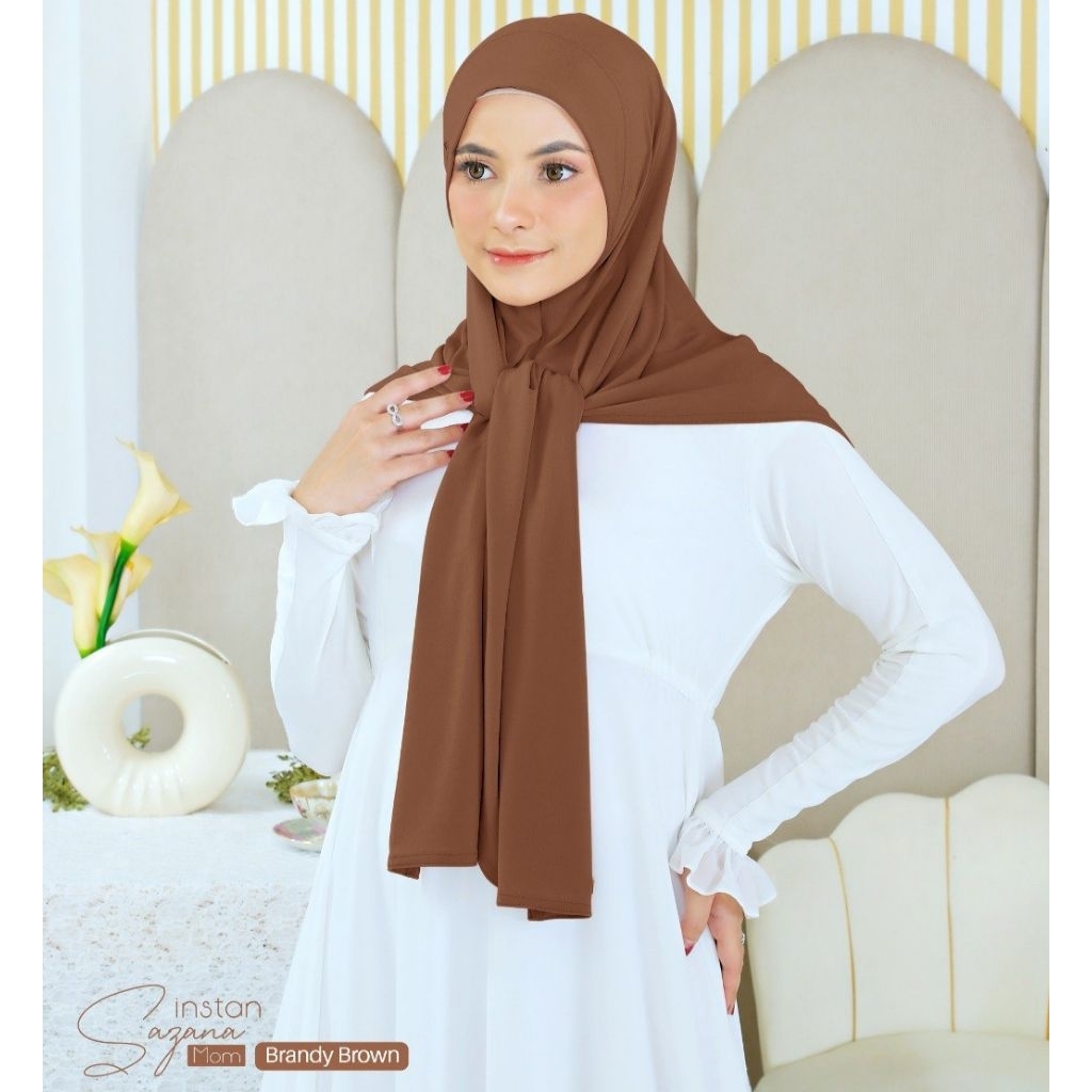 SAZANA Instant ORI by Yessana // Hijab Pashmina Softpad Cutting Oval - Bordir Logo Yessana - Jersey 