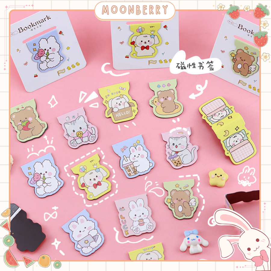 

Pembatas Buku Magnetic Bookmark Motif Hewan / Pembatas Buku Magnet Karakter Hewan Lucu
