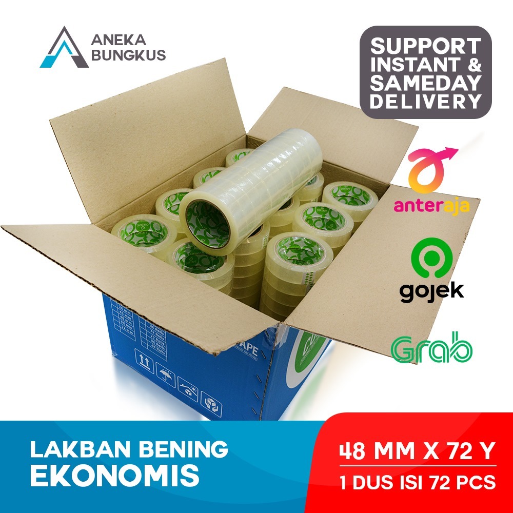 

Cortape Lakban Bening perdus Isi 72roll