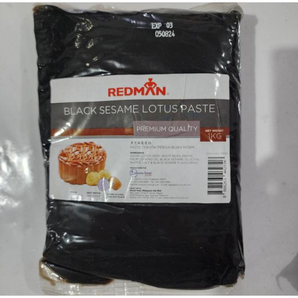 

Redman Mooncake Black Sesame Lotus Paste 1 Kg Pasta Isian Kue Bulan Filling Mooncake