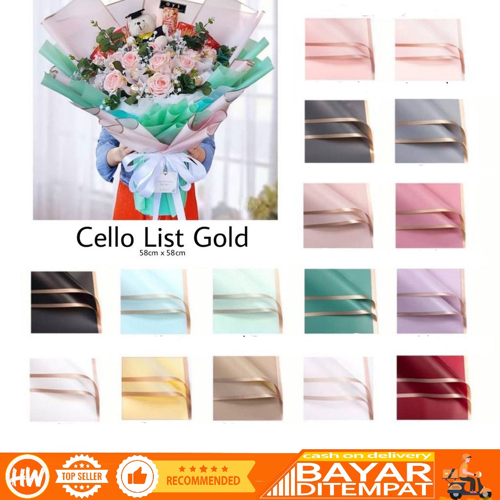 

HaiWai COD Flower Wrapping Motif Line Colour & Gold Waterproof Kertas Buket Pembungkus Bunga / Kertas Bunga / Kertas Kado KB05 / KB09 / KB10 / KB12