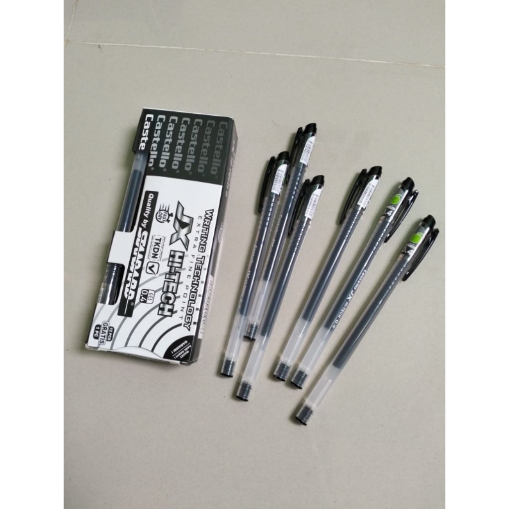 

Castello JX Hi-Tech Gel 0.4 Alat Tulis Pensil Ballpoint Pena 12pcs+1pc Standard Pulpen Teknologi Menulis Cepat Kering