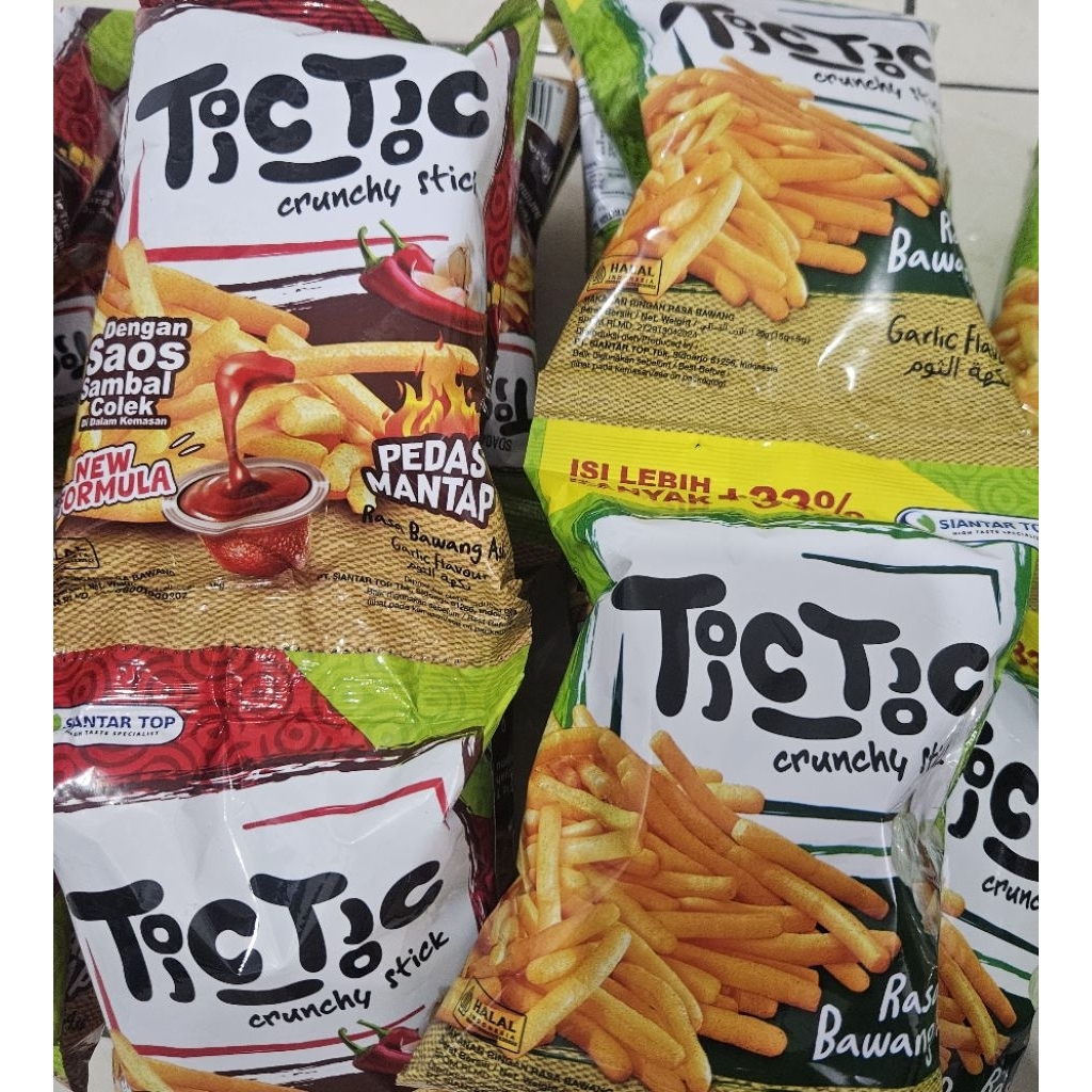 

snack tic tic snack jadul tic tic chrunchy stick rasa bawang balado isi 10pcs