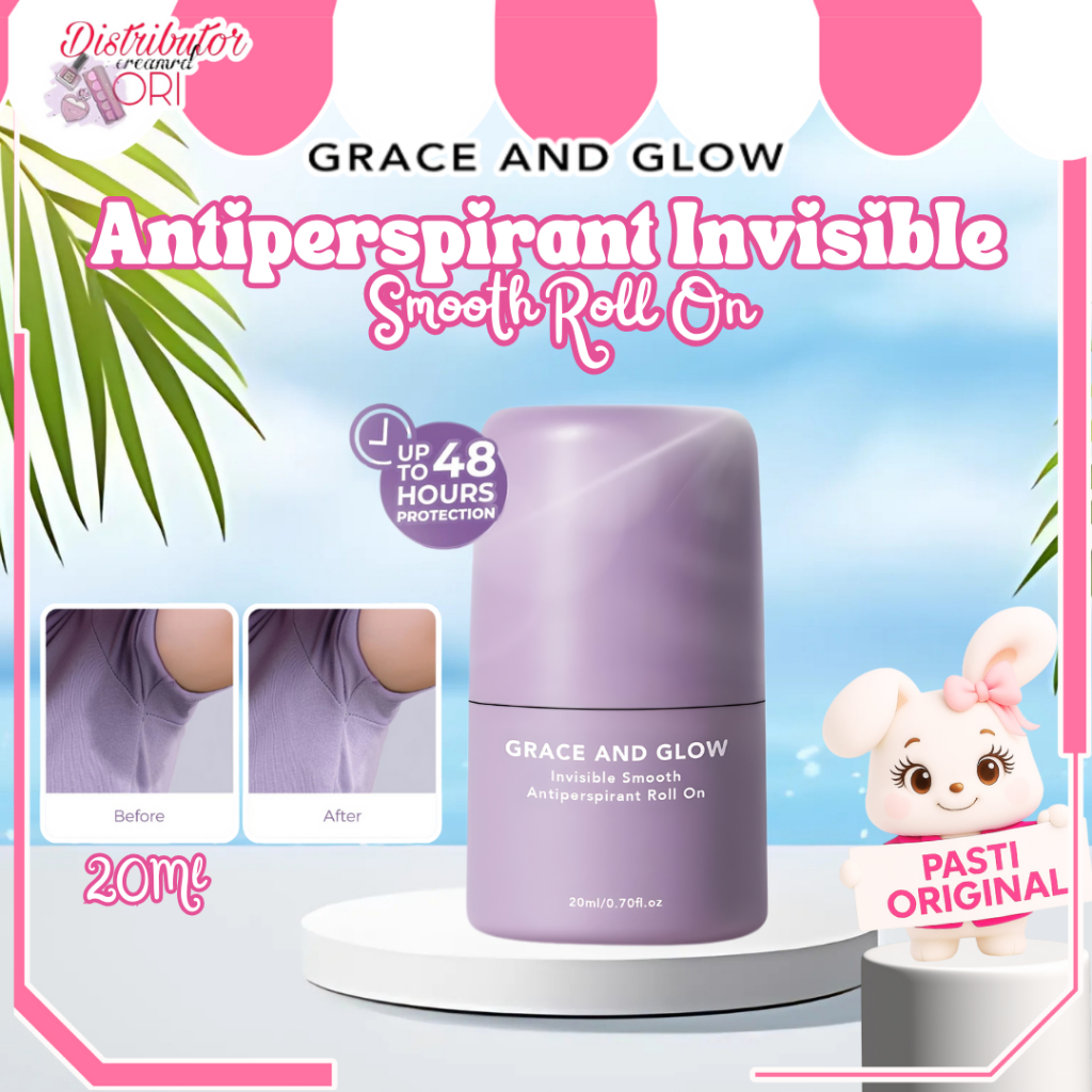 Grace and Glow Deodorant Antiperspirant Invisible Smooth Roll On 20 ml | Distributor Cream Ori