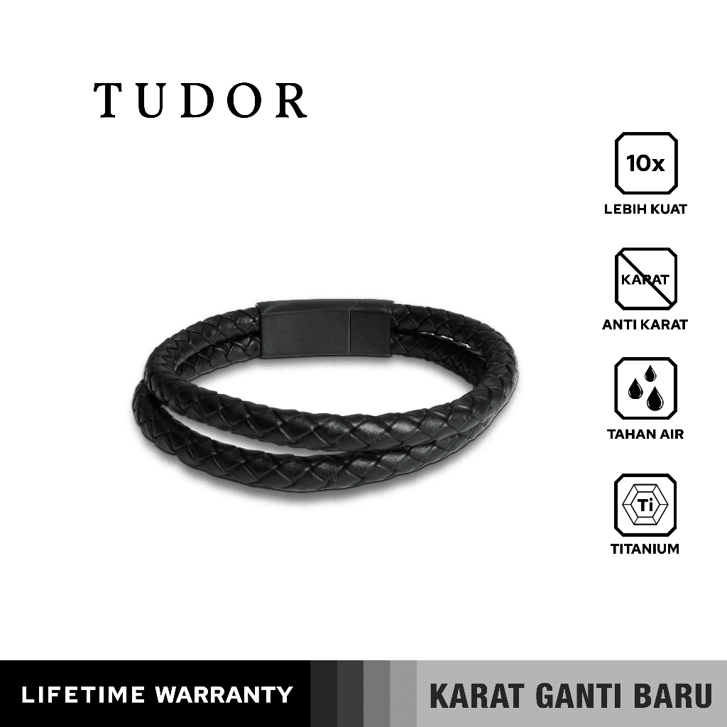 BUY 1 FREE 2 GIFT Emrys Genuine Leather TUDOR Gelang Kulit Pria Wanita