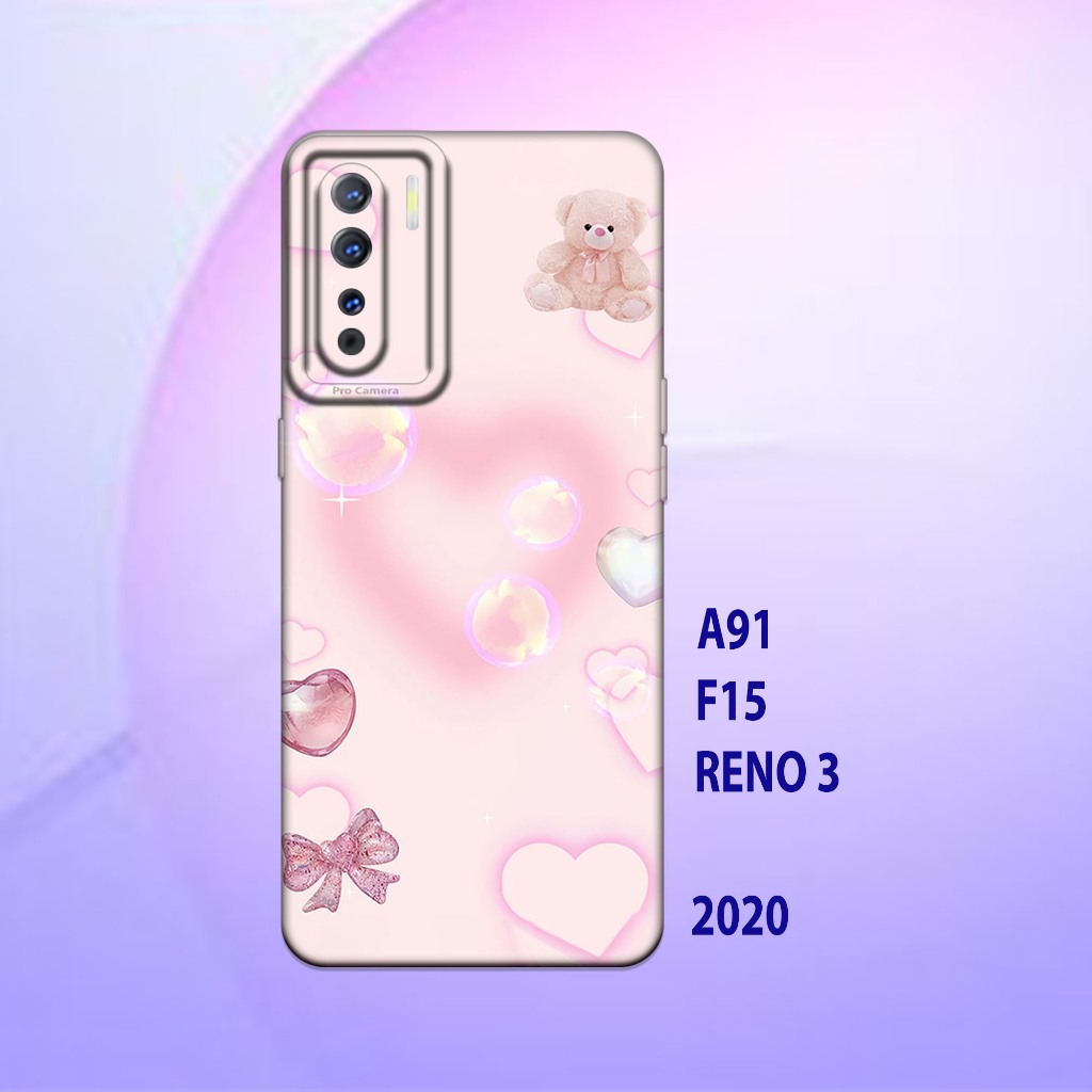 Silikon oppo A91 - oppo F15 - oppo Reno 3 _Casing case Proteksi HP bahan Lentur Tebal Hitam bening