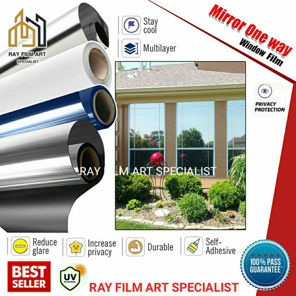 STIKER KACA FILM ONE WAY STIKER KACA JENDELA CERMIN SATU ARAH ANTI UV PEREDAM PANAS SINAR MATAHARI