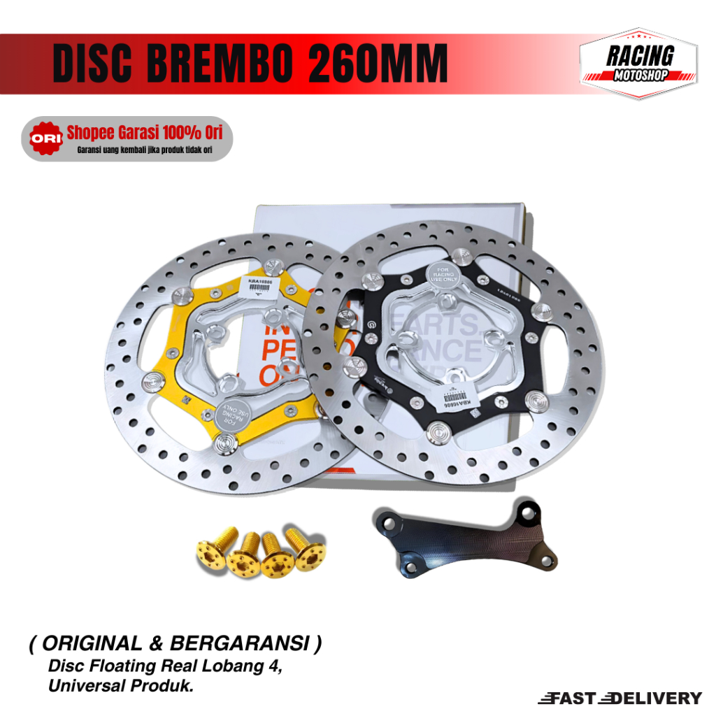 Piringan Cakram Brembo260mm DISC BREMBO ORIGINAL VIETNAM Universal Rotor FLOATING 260 mm Motorcycle