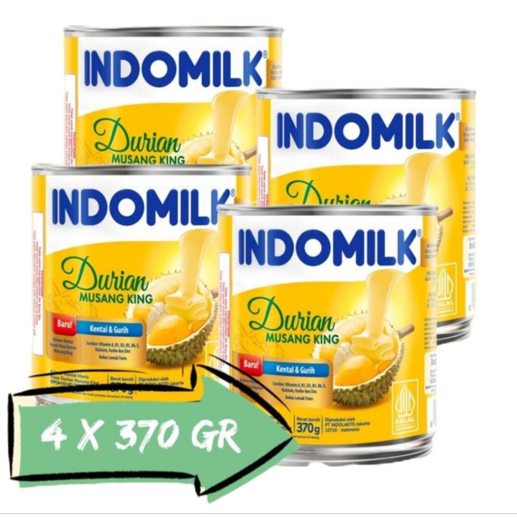 

4 PCS Indomilk kental manis Rasa Durian Musang King 370 g