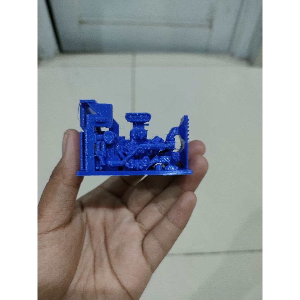 MESIN BUS MINIATUR ASESORIS WARNA BIRU TUA