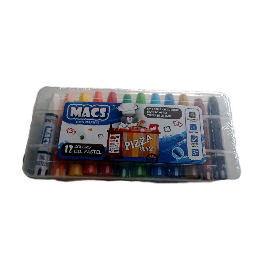 

macs 12 warna crayon oil pastel 12 warna macs per set - enc.sup