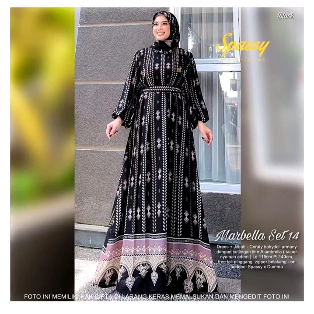 FAUZI, MARBELA SET HIJAB GAMIS DRESS PAKAIAN WANITA