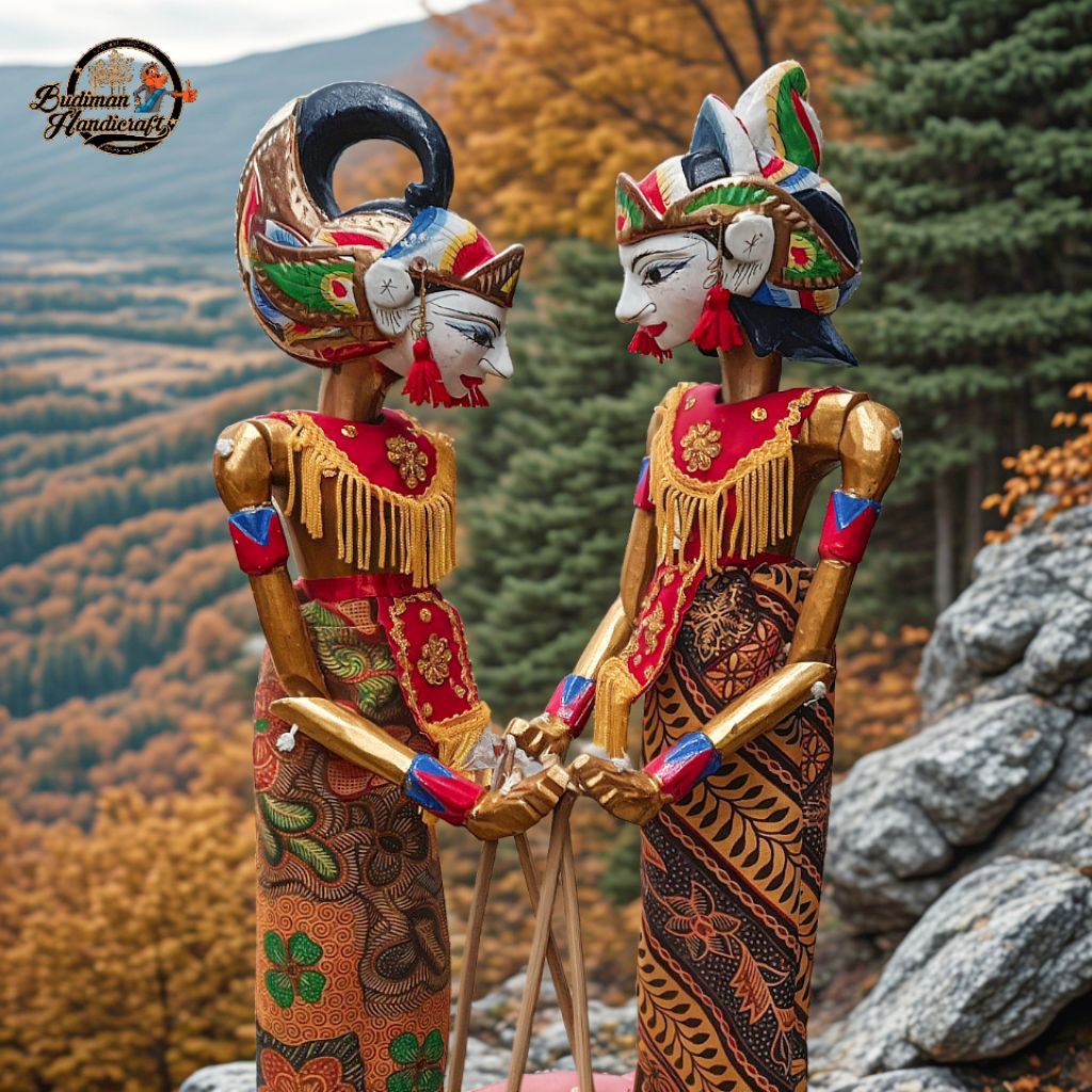 Wayang Golek Couple Arjuna & Srikandi Ordinary Quality (1set=2pcs)