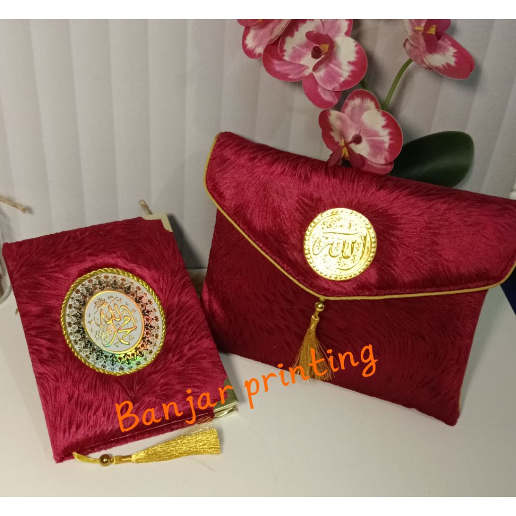 Buku yasin majmu syarif+ dompet. cover busa oscar+ Bludru premium