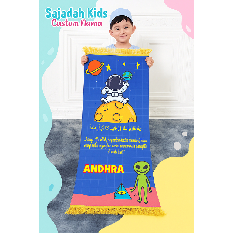 Sajadah Anak Custom Nama Empuk Tebal Anti Slip Berkarakter Faceless Sajadah Anak Custom Nama