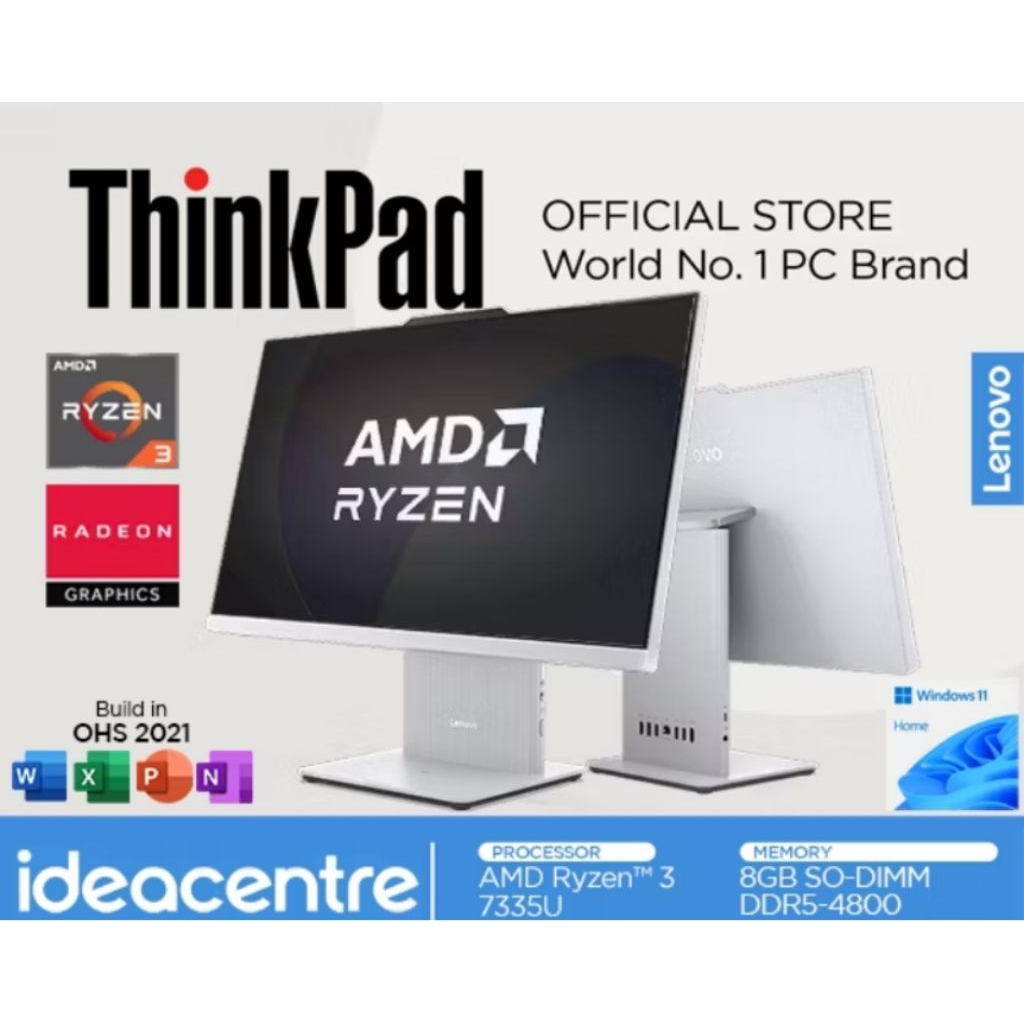 Lenovo IdeaCentre AIO 3 24IAP7, sebuah komputer All-in-One (AIO) dari Lenovo. 