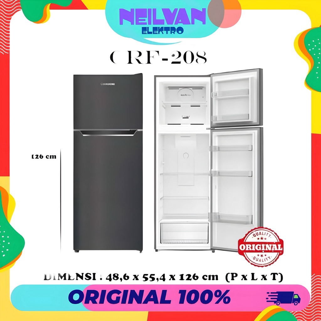 Kulkas 2 pintu changhong crf 208 microfrost kulkas changhong 2 pintu crf 208