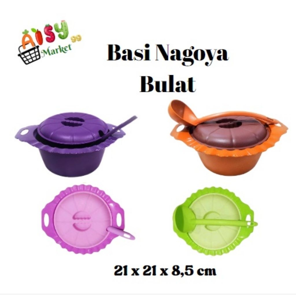Basi Prasmanan Set Bulat Nagoya + Irus 1800 ML / Wadah Saji /Basi  Sayur