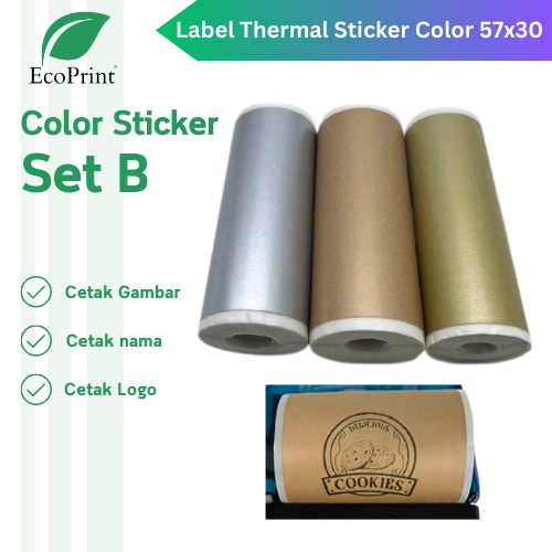 

ECOPRINT STIKER THERMAL STIKER PAPERANG PERIPAGE STICKER COLOUR PAPER Refill EDC Panda warna