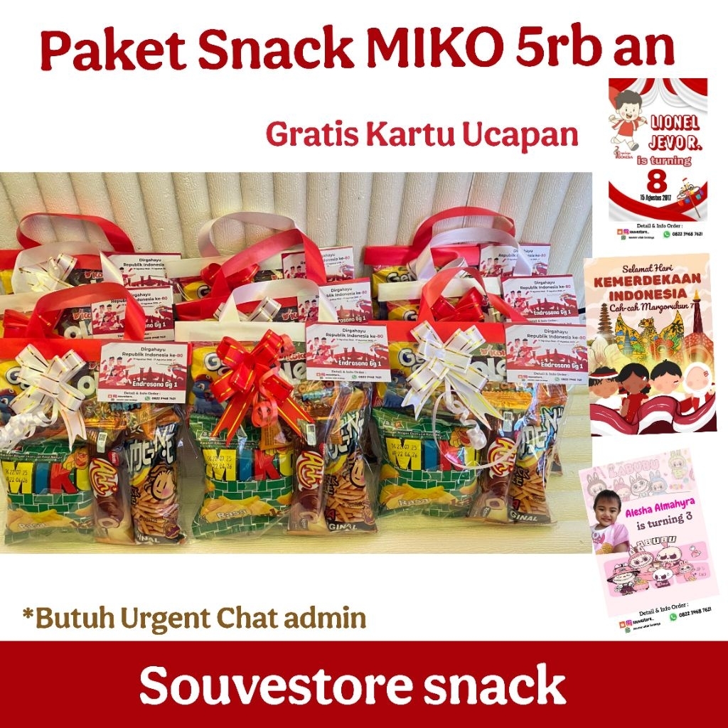 

Paket Snack 17 Agustus Snack bingkisan Parcel Snack Hampers Snack ulang tahun Bingkisan Khitan Murah 5rban Parcel Snack anak