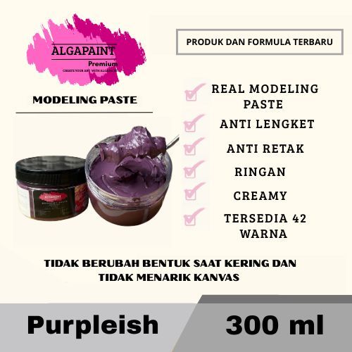

Algapaint premium modeling paste PURPLEISH / sculpture / impasto /teksture art / tekstur / lukisan aesthetic / cat akrilik /painting / relief /water base