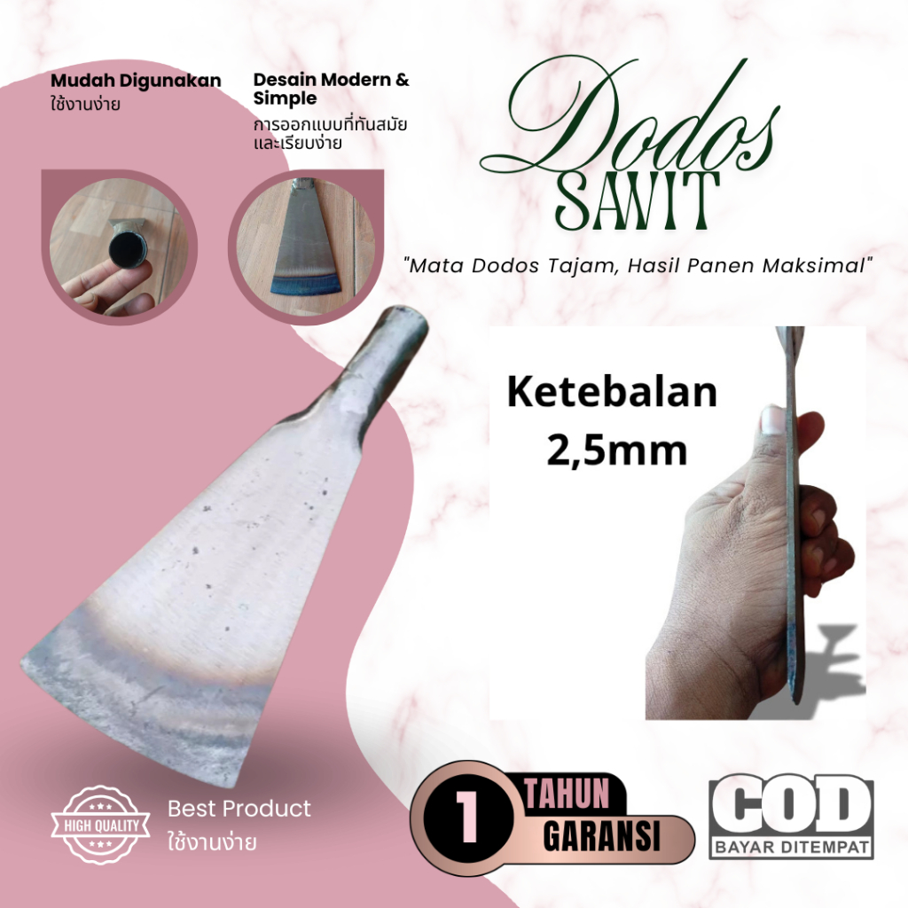 Alat Panen Perkebunan Mata Dodos Egrek Sabit Kastrasi  Sawit Kuat Super Tajam Premium