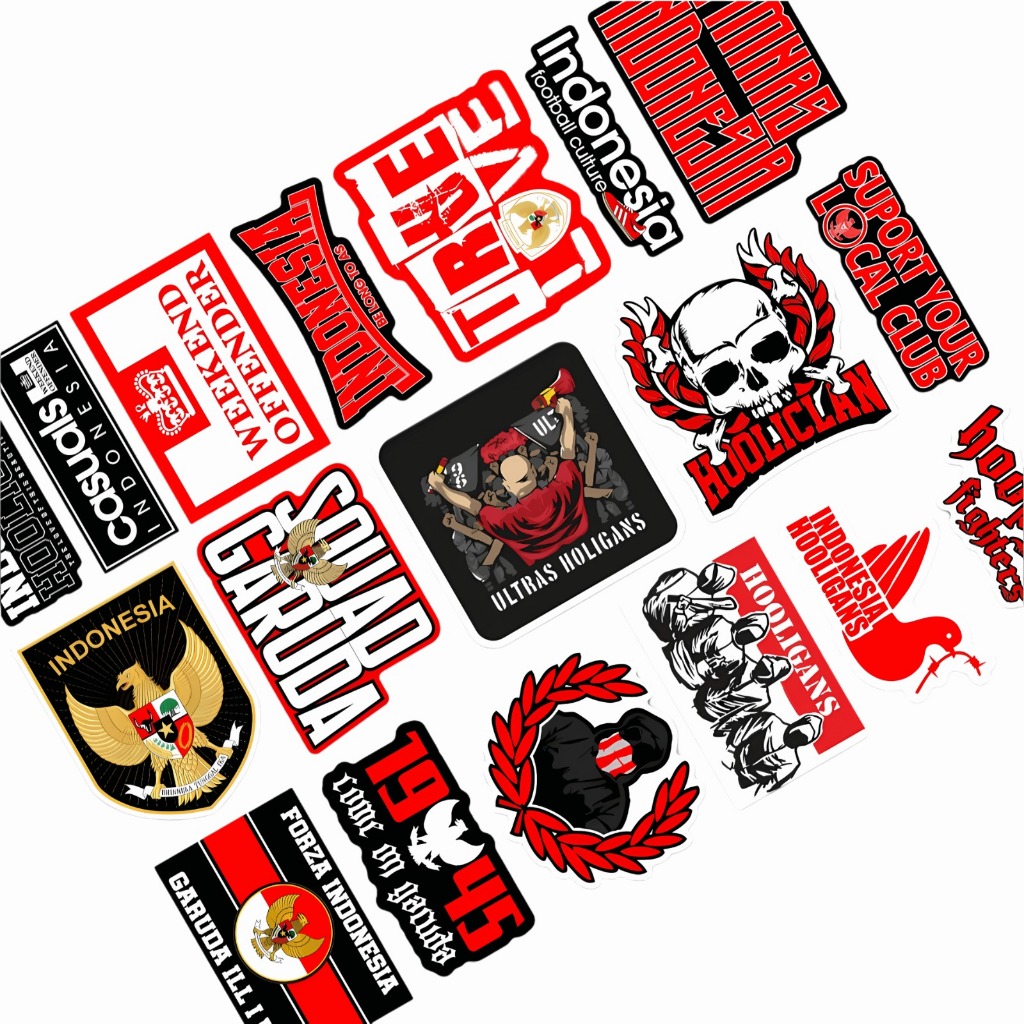 

STICKER PACK TIMNAS INDONESIA ISI 18PCS - PREMIUM STICKER - WATERPROOF - VINYL STICKER