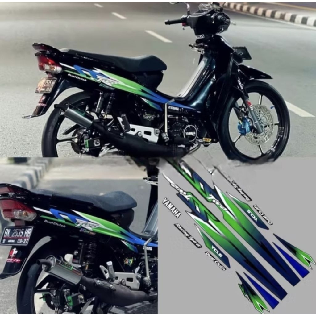 Striping stiker Yamaha F1ZR fizr fiz r f1 zr SS Two SSTwo SS2 stiker list body Hitam Biru Hijau