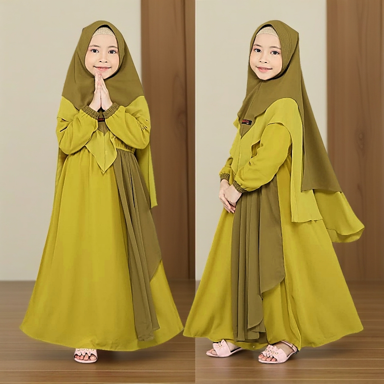 Gamis Anak Usia 7-12 Tahun Asyifa kids Model Gamis Anak Terbaru 2021 Kekinian