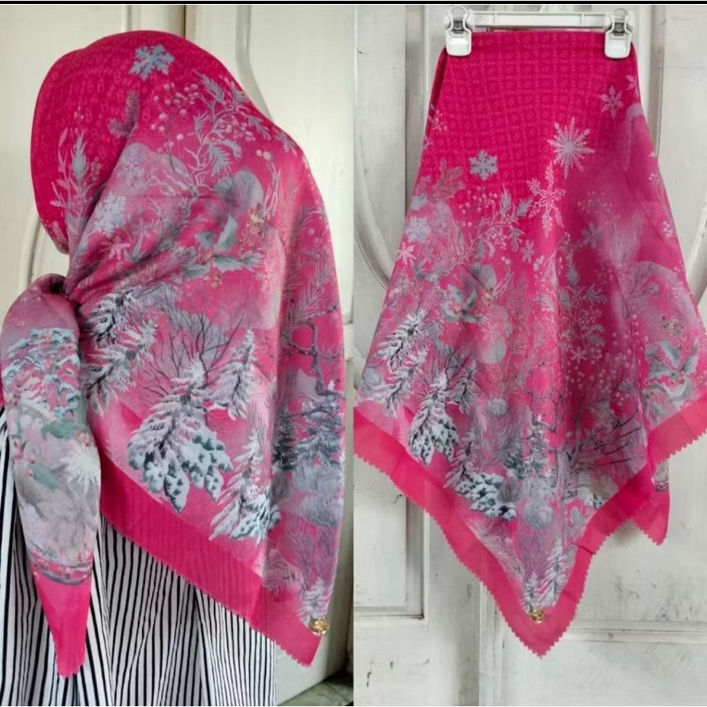 Hijab Segiempat Buttonscaves HOLIDAY Series with Logo B - Jilbab Buttonscraves Holiday