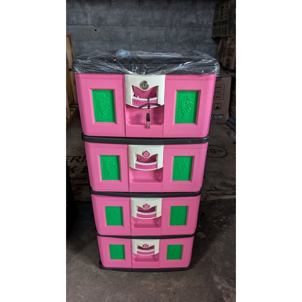 Vision rak Laci drawer lemari susun 4 kunci Laci 1 serbaguna praktis modern minimalis