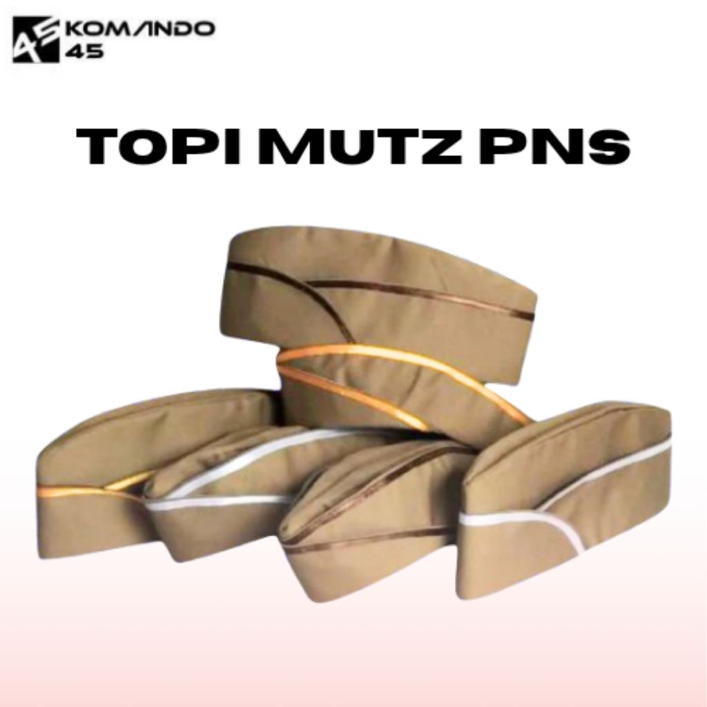 KOMANDO 45 TOPI MUTZ PNS, Topi Mutz Taruna, Topi Mutz Pria Wanita, Bahan Drill