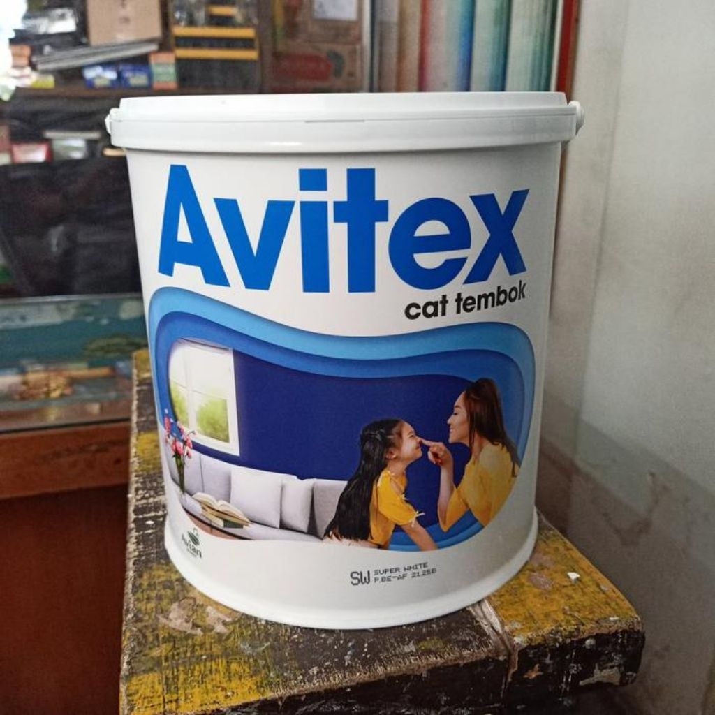 cat avitex putih 5kg, cat tembok Avitex super white 5kg