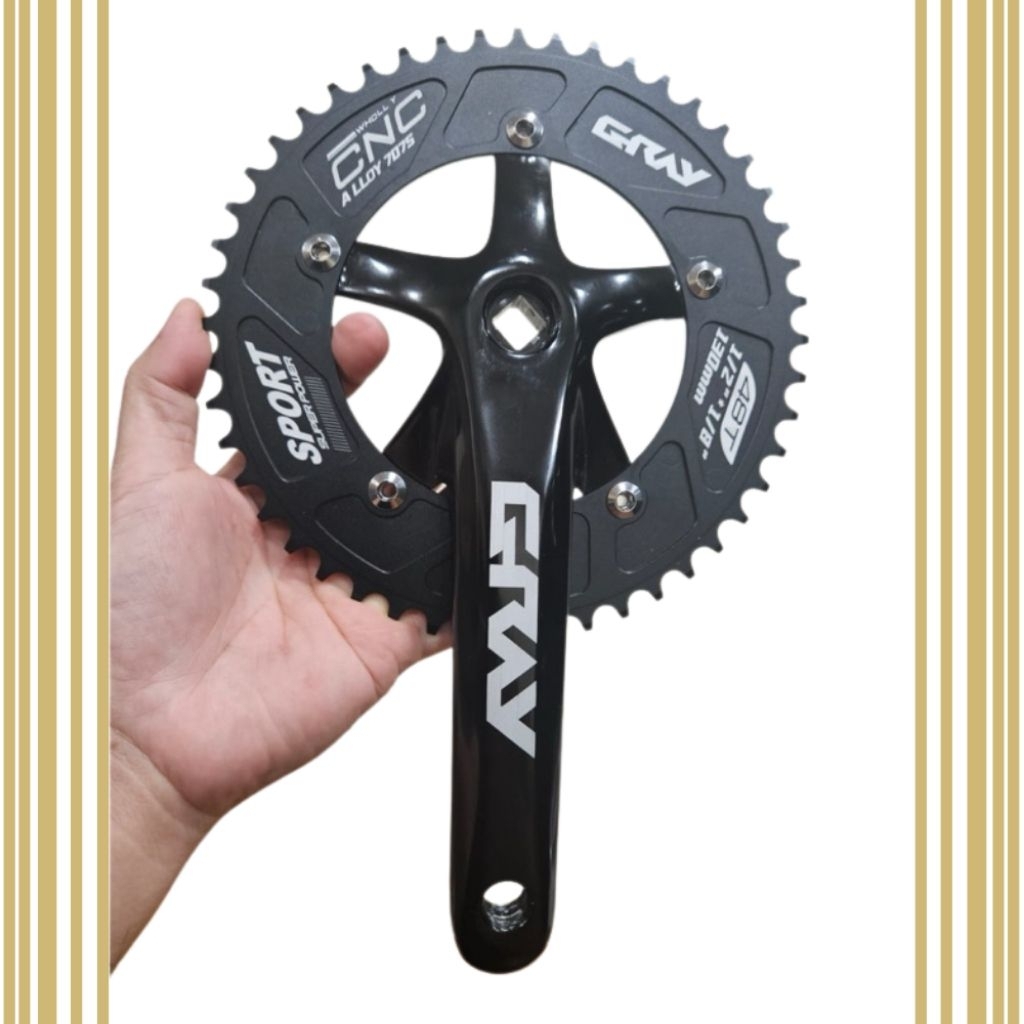 Crankset GRAY BB Kotak Sport Super Power 48T 130BCD Bahan 7075 Alloy