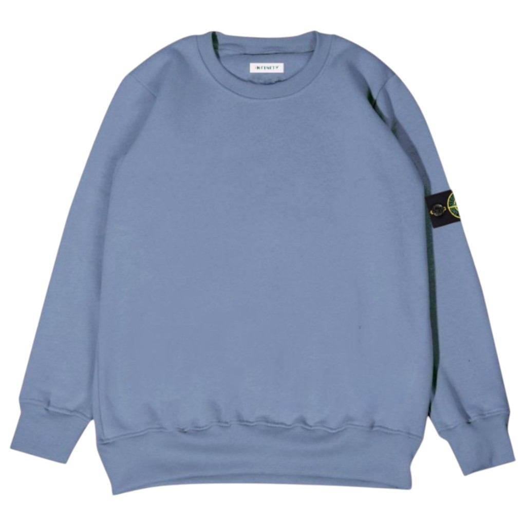 Sweater Crewneck Polos Bed kiri Bordir & Full Tag Bahan Katun hoodie untuk Pria Wanita Like New
