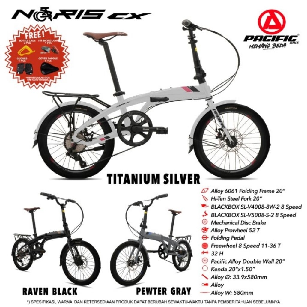 SEPEDA LIPAT 20 NORIS CX PACIFIK
