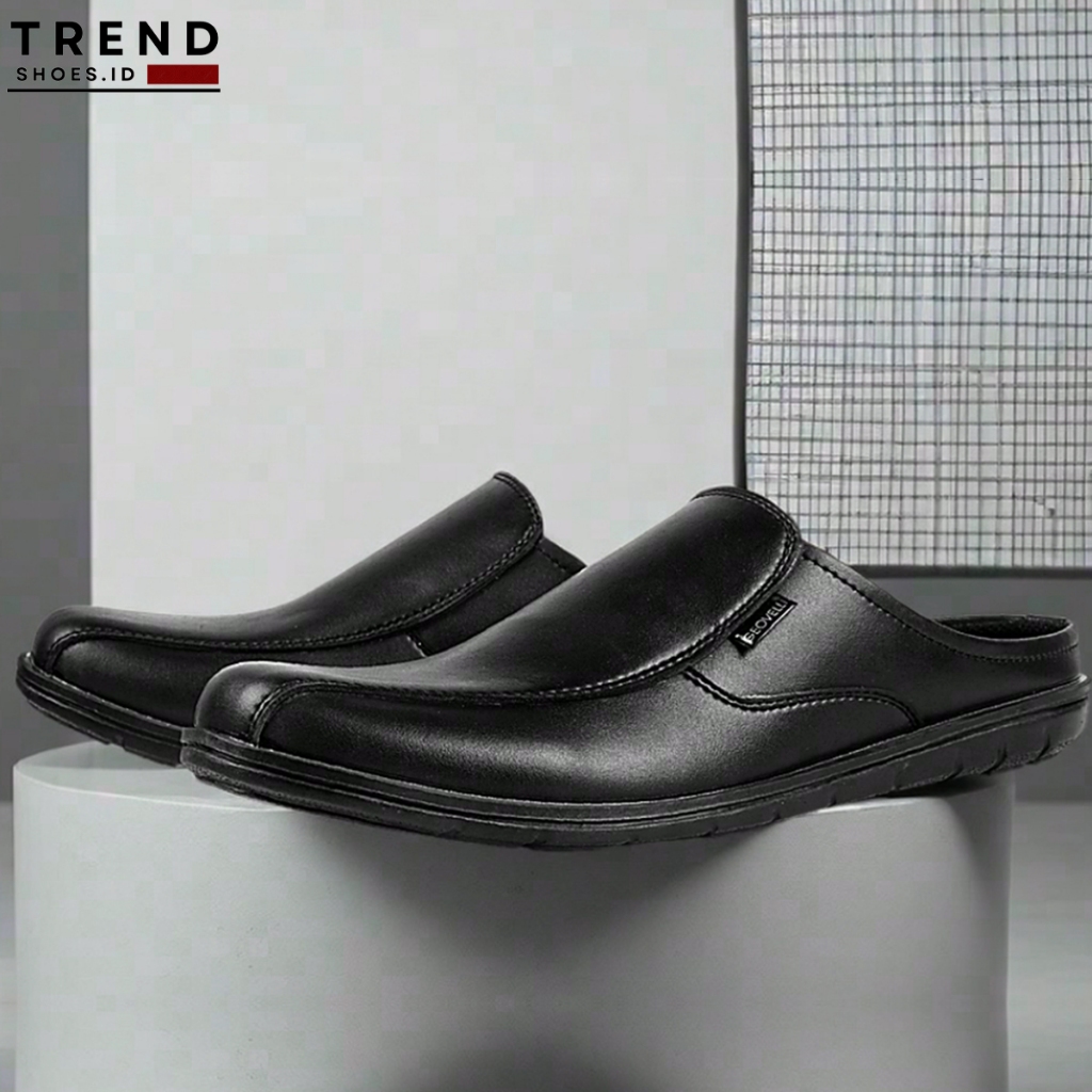 Geovelli Bustong Selop Sepatu Sandal Pria Slip On Kasual Sintetis Kerja Kantoran Formal Sol Karet