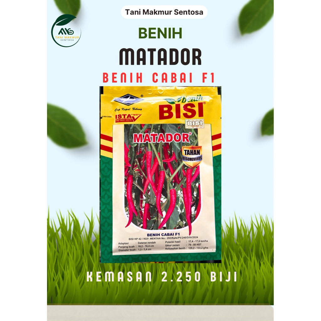 Benih Cabai F1 Matador Warrior Horison 97 Kemasan 2250 Biji dari BISI Original