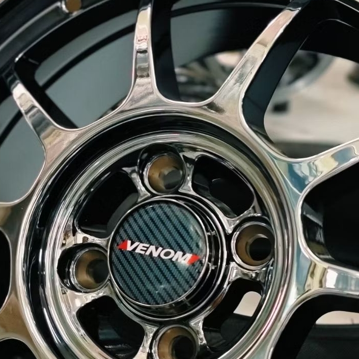 Velg Mobil Ring 16 Venom Black Chrome 1 Set (4pcs) 4x100 ET42 H4