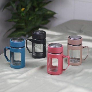 Gelas Gagang Kaca/ Gelas Shell 500 ML Warna Gelap