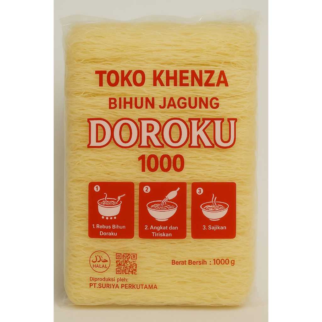 

BIHUN JAGUNG DOROKU DAN DOROMAS 1000 GRAM 20 KEPING