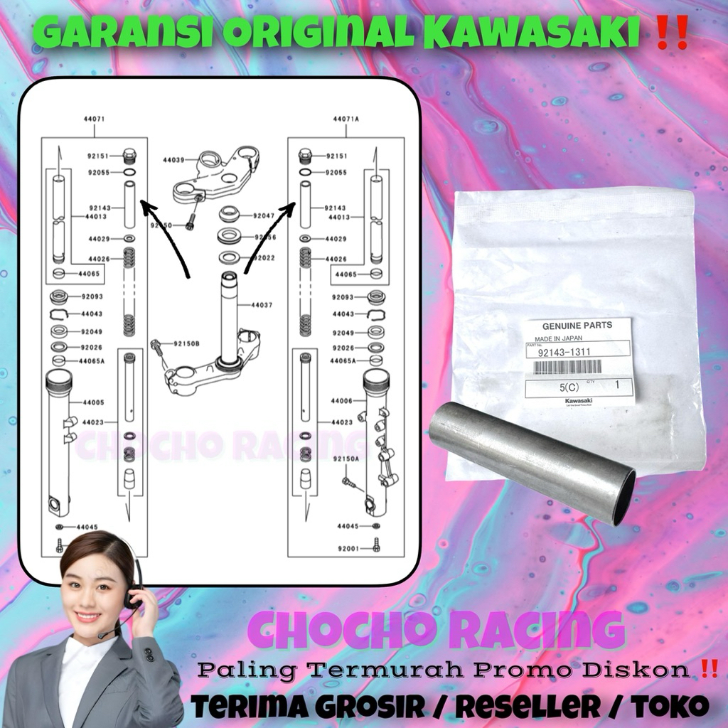 [1311] PROMO DISKON - BOSH BUSHING PIPA AS SHOCK DEPAN NINJA RR OLD ZX CBU NEW KR KRR 150 ORI ASLI K